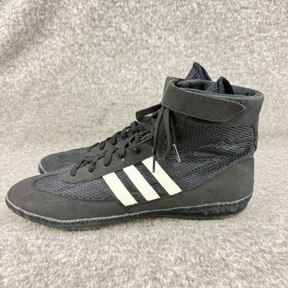 ✅ Mens 10.5 Adidas Wrestling High Top Athletic Shoes/Sneaker Black White Mesh - Picture 9 of 13
